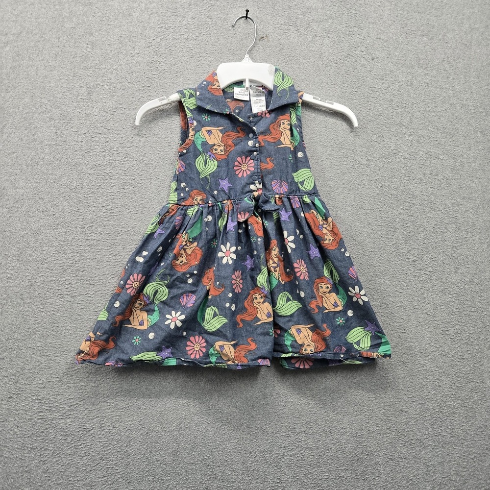Disney Princess Girls Dress 5T Blue Graphic Fit & Flare Mermaid 4708013PR